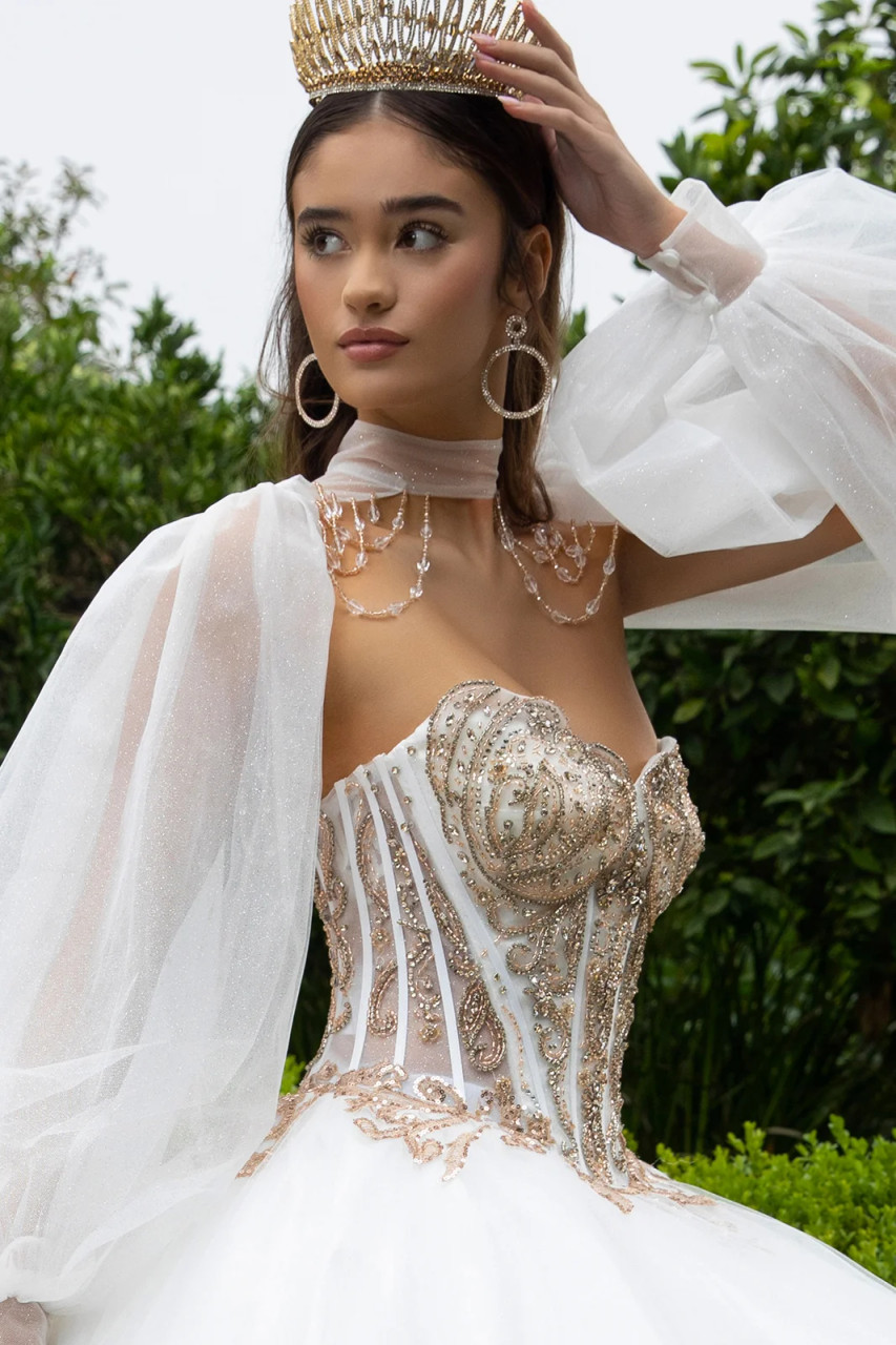 ivory and gold quinceanera dresses Princesa PR30153 16 / Ivory/Gold