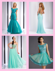 Turquoise, Teal and Blue-Green Prom Dress 