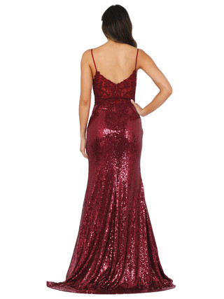 Sequins Embellished Prom Dress style DQ 4066 - Prom-Avenue
