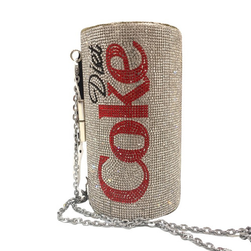 Diet Coke rhinestone decorated clutch bag to bring fun to your next celebration , available in color as shown, shop prom avenue 