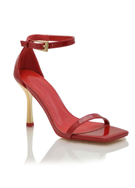 Red Sandal with Metallic Finish 