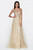 A-line Glitter Gown with Plunging Neckline CD KC888