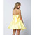 Yellow short cocktail dress with removable bow in style JD 827- shop prom-avenue 

Available in Yellow