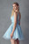Ice Blue Floral Homecoming Dress style JD 853