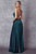 Emerald Green A-line Formal Dress with Side Slit style JD 278