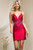 Gorgeous form hugging short homecoming dance dress with embellished bodice on V neckline. Created with keyhole open back - shop prom avenue 

Available in Red 