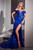 Mesmerizing and beautiful long formal gown in style CD 2164 with cut out 3D flowerets, embellished in sparkly beading and sequins. This dress has zip up back and side slit. It has zip up back and  off the shoulder sleeves that add allure. - Shop prom-avenue
Available in Royal Blue 