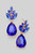 Charming crystal teardrop cluster earrings in color blue sapphire in gold tone setting that is perfect for prom or special event with post back- shop prom avenue 

Measurement - Size : 0.5 X 1.5 L