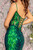 Glitter Bead Sheer Bodice Mesh Trumpet Long Dress style GL3230