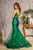 Glitter Bead Sheer Bodice Mesh Trumpet Long Dress style GL3230