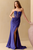 AMELIA 8040,navy blue dress,  prom avenue, strapless, side slit, formals, long gown, lace up back
