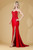 AMELIA 7052, red, long dress, long red gown, red gown, strapless gown, strapless dress, red dress with side slit, red strapless dress, 