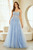 AMELIA 9076, long prom dress, strapless prom dress, prom dress with side slit, a-line prom dress, tulle prom dress, blue, blue dress, blue gown, blue prom dress, blue prom gown, 