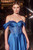 Blue prom dress, blue formal gown, blue semi formal gown, blue strapless dress, blue fitted dress, blue prom dress with side slit, gala dress, winter formals, elegant prom dress, sophisticated prom dress, perfect prom dress, teen school dance dress, dance dress, evening wear, evening dress,PROM AVENUE
