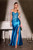 Blue prom dress, blue formal gown, blue semi formal gown, blue strapless dress, blue fitted dress, blue prom dress with side slit, gala dress, winter formals, elegant prom dress, sophisticated prom dress, perfect prom dress, teen school dance dress, dance dress, evening wear, evening dress,PROM AVENUE
