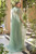 A1494,sage, long, prom, gown with cape, florets, strapless, prom dress, green , prom avenue, la divine