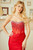 3108S, red, strapless, short dress, embellished bodice, lace up back, homecoming dress, Amelia couture, prom avenue 