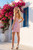 BEADED PLUNGING V NECK MINI COCKTAIL DRESS style H7029