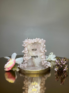 Rose Quartz + Clear Quartz Agarbatti Stand