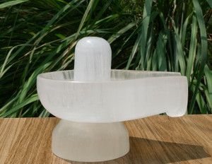 Selenite Shivling Jaladhari