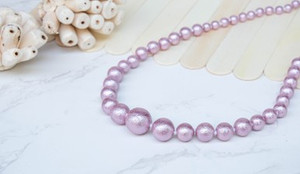 Shell Pearl Graduating Necklace Light Purple Colour