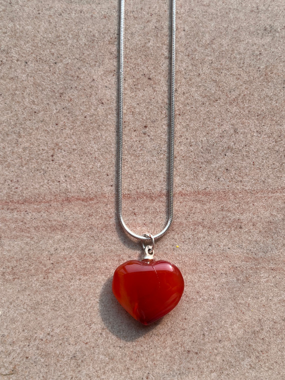 Carnelian Heart Pendant (Only Pendant)