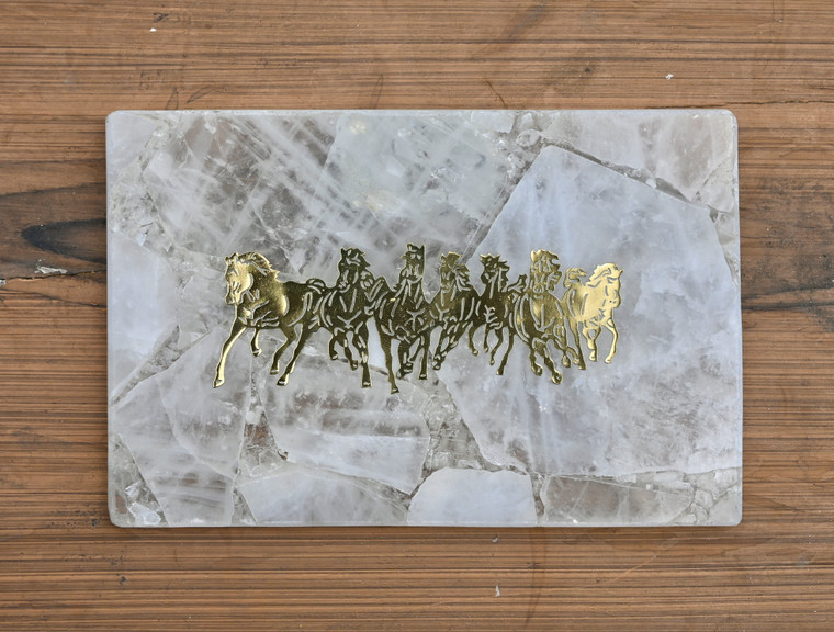 Clear Quartz 7 Horses Wall Hanging