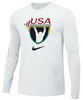 Nike Men's USA Weightlifting Team Legend LS Black History Month Crew - White