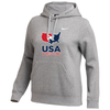 Nike Women's USA Wrestling Club Fleece Pullover Hoodie - Heather Grey/White