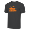 Nike Men's Weightlifting Stacked Tee - Black/Fluorescent Orange