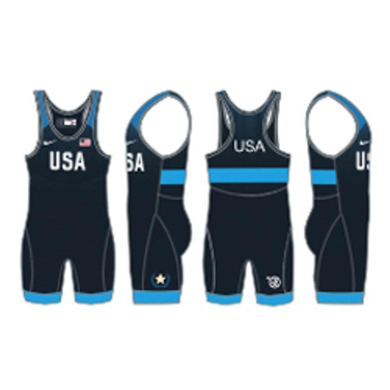 Nike Men S Usawr Grappler Elite Tour Wrestling Singlet Navy