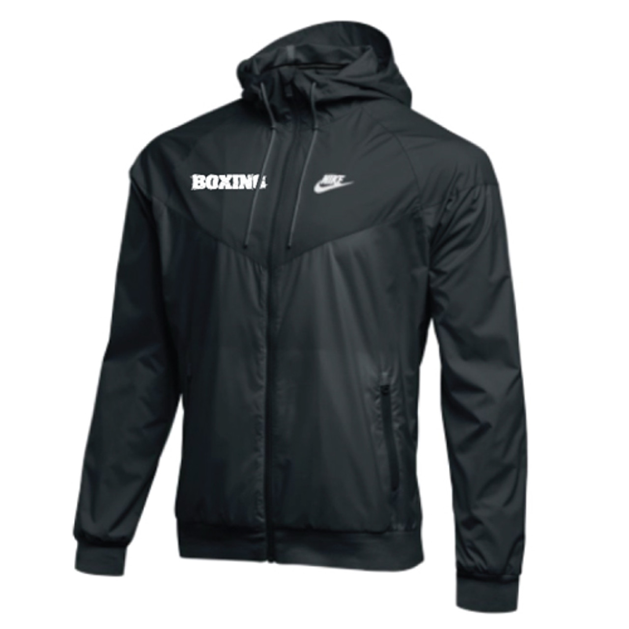 nike jacket black and white