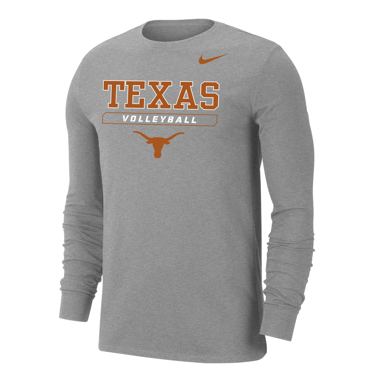 Nike Men's Volleyball University of Texas Dri-Fit Cotton Long Sleeve Tee -  Dark Heather