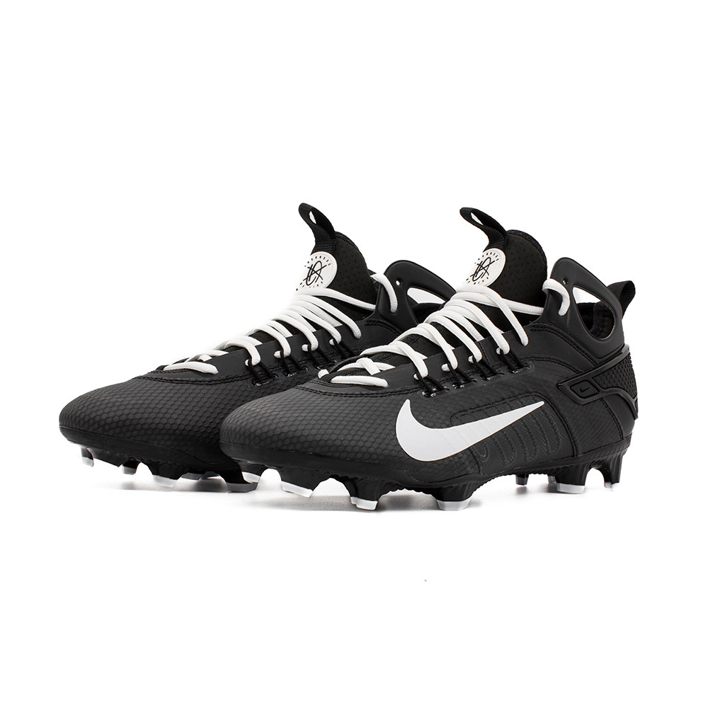 Nike Alpha Huarache 9 Elite Mid Lacrosse Cleats Mens 12 Black White Nike Huarache 9 Elite Mid LAX Lacrosse Shoes main image 2