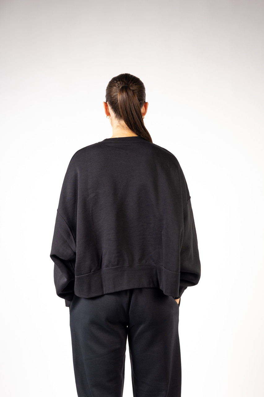 Nike Women's Volleyball Fleece Trend Crew - Black/Fluorescent