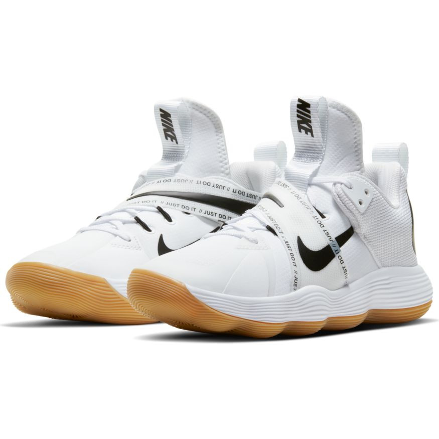 Nike React HyperSet Volleyball Shoes - White/Gum Light Brown/Black