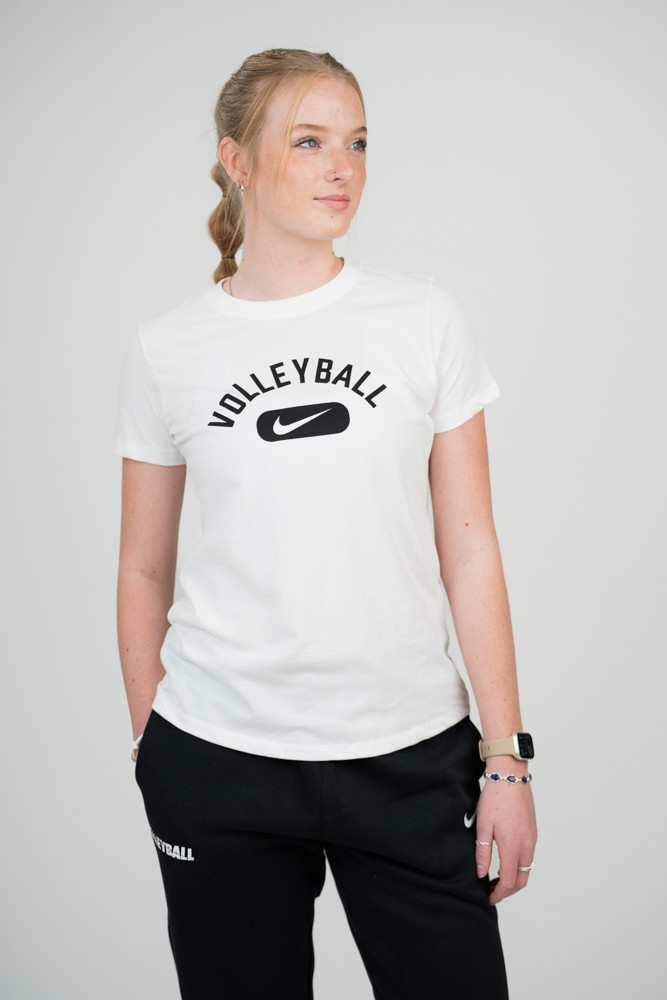 Nike Women's Volleyball Disc Dri-Fit Cotton Tee - White/Black