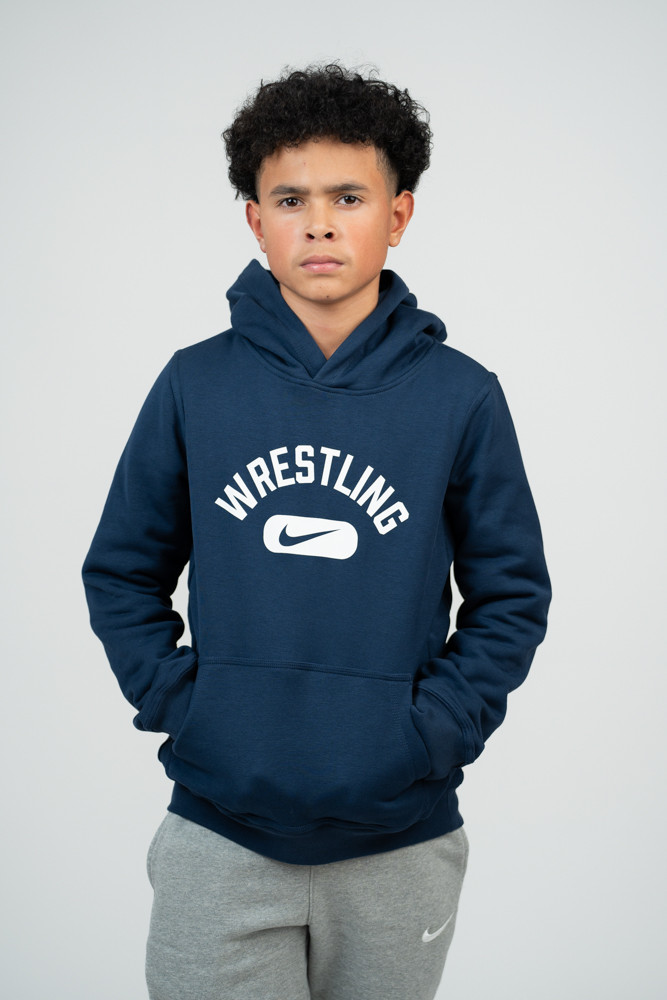 Nike Youth Wrestling Disc Club Hoodie Navy/White