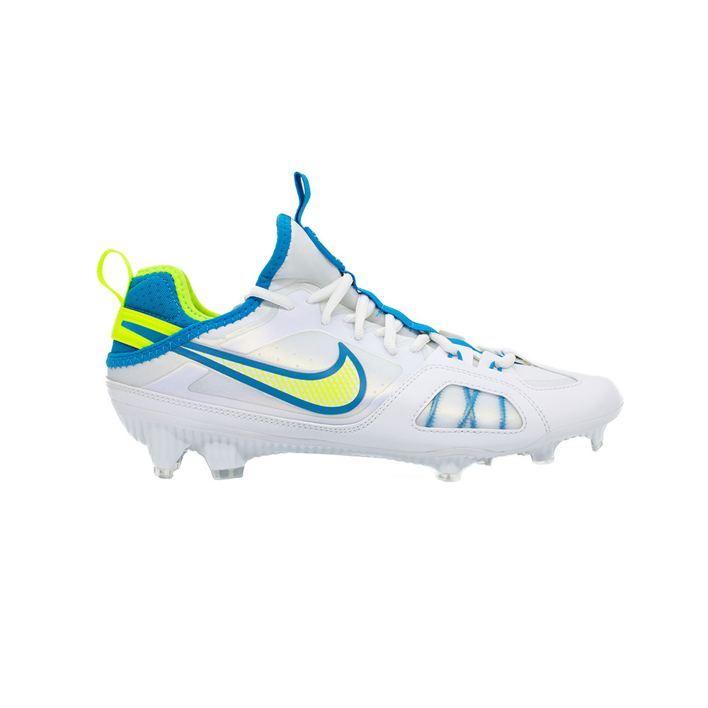 Nike Huarache Varsity LAX SE Lacrosse Shoes White/Vivid Blue/White/Volt