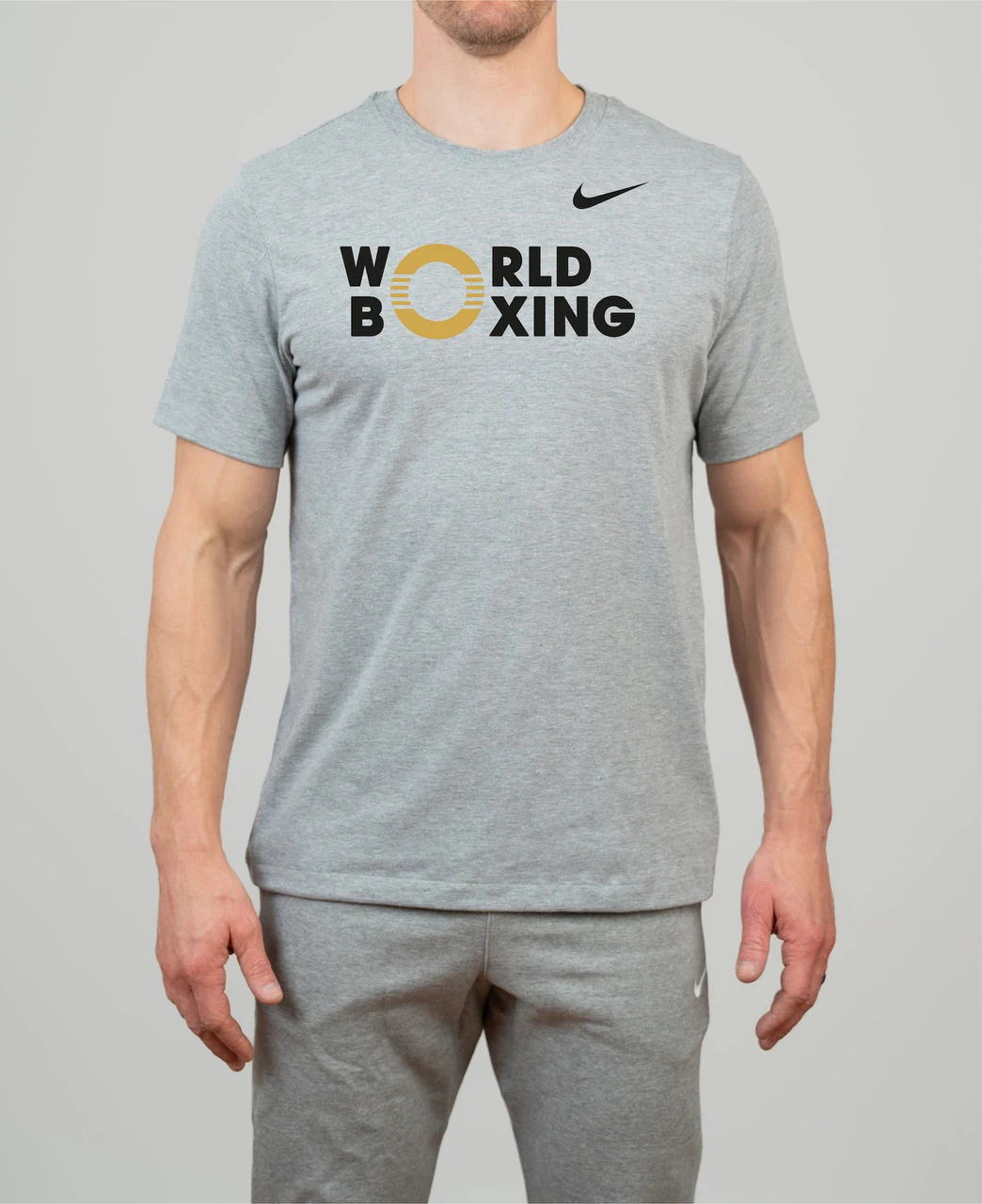 Nike Men's World Boxing 100% Cotton Tee - Grey