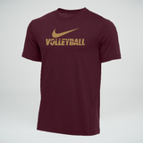 Nike Men's Volleyball 100% Cotton Crew Tee - Maroon