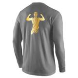Nike Mens Wrestling AE Monogram with Name And Swoosh With Amit Flex L/S Dri-Fit Cotton Tee - Grey 