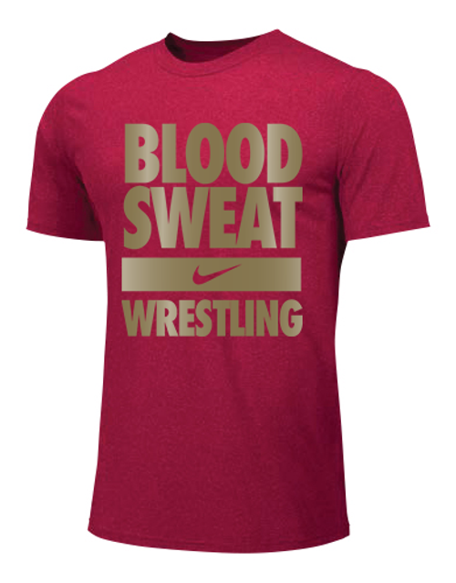 Nike Men's Wrestling Blood Sweat Tee - Red/Gold
