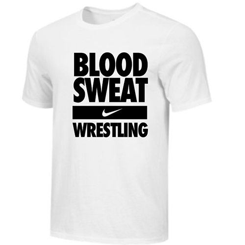 Nike Men's Wrestling Blood Sweat Tee - White/Black