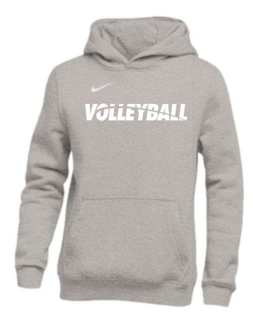 Nike Youth Volleyball Pullover Club Fleece Hoodie - Grey/White