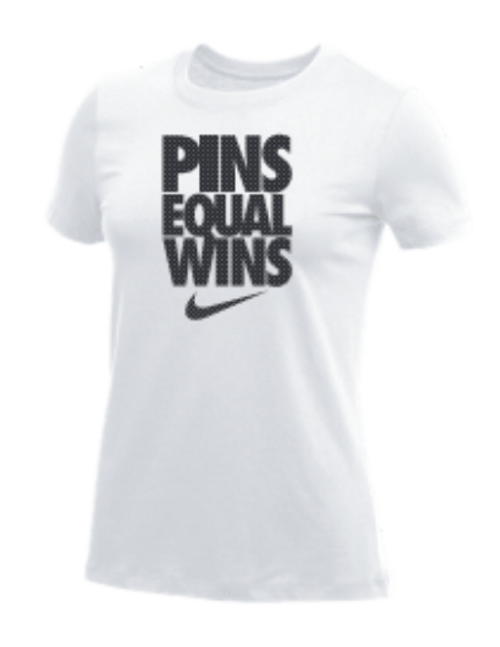 Nike Women's Wrestling Pins Equals Wins Tee - White