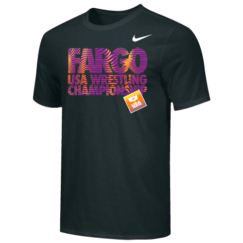 Nike Men's USA Wrestling Championship Fargo 2022 Cotton Tee - Black