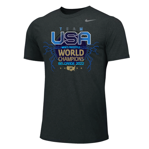 Nike Men's Team USA Wrestling World Champions Belgrade 2022 Tee - Black