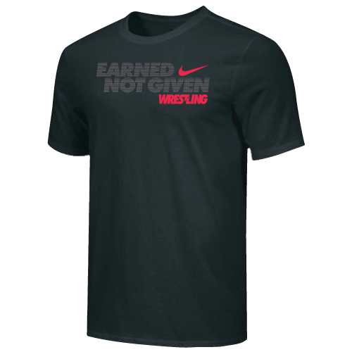 Nike Men's Wrestling Earned Not Given Tee - Black/Grey/Red