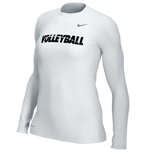 Nike Women's Volleyball Legend LS Crew - White/Cool Grey